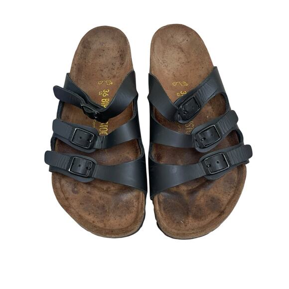 Birkenstock Shoes - Birkenstock Birko Flor Black Florida Sandals Size 36/6